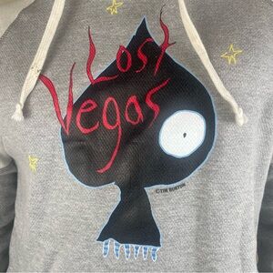 Neon Museum Lost Vegas Tim Burton Hoodie Gray Size M Graphic